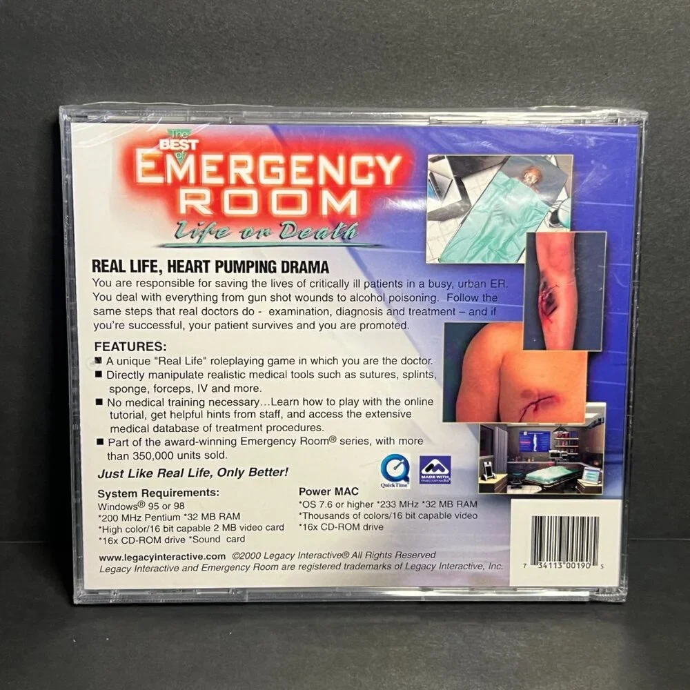 New & Sealed The Best of Emergency Room Life or Death Simulation PC Video Game